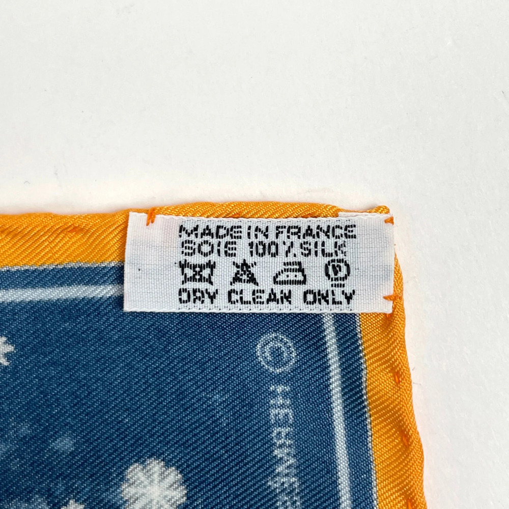 HERMES Blue Silk Scarf - Picture 2 of 4